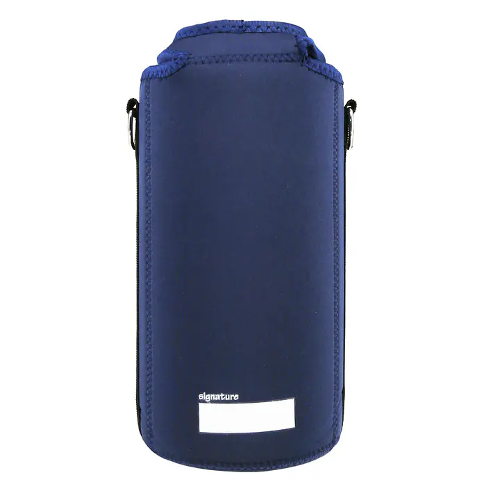 ecotanka XL Kooler Cover in dark blue, made of neoprene material for insulation and protection, fits 2.0L single-wall and double-wall ecotanka bottles, durable and reusable.