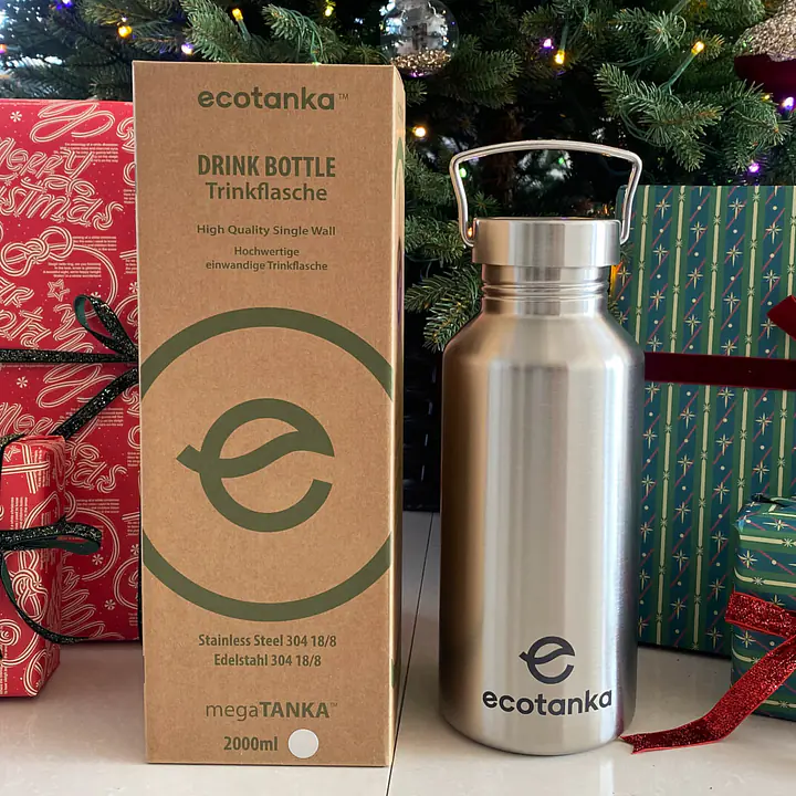 ecotanka megaTANKA 2.0L with Mega S.S. Lid & Kooler Cover (Dark Blue) – Combo Deal - Master