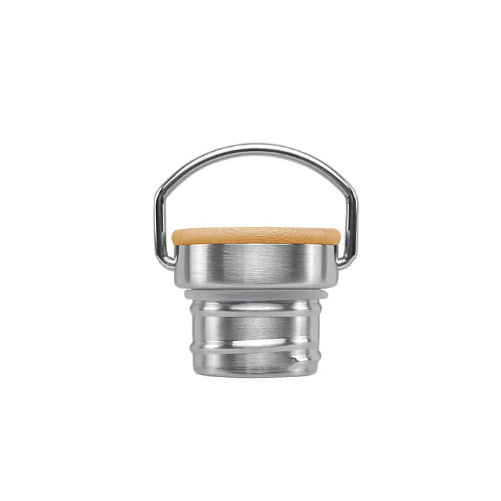 ecotanka Stainless Steel Bamboo Lid (SSB), eco-friendly replacement lid with natural bamboo top and stainless steel base, LFGB standard silicone seal, BPA-free, compatible with 350ml-1200ml ECOtanka bottles.