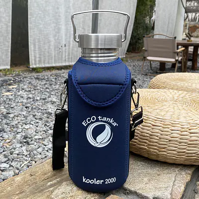 ecotanka megaTANKA 2.0L with Mega S.S. Lid & Kooler Cover (Dark Blue) – Combo Deal secondary image