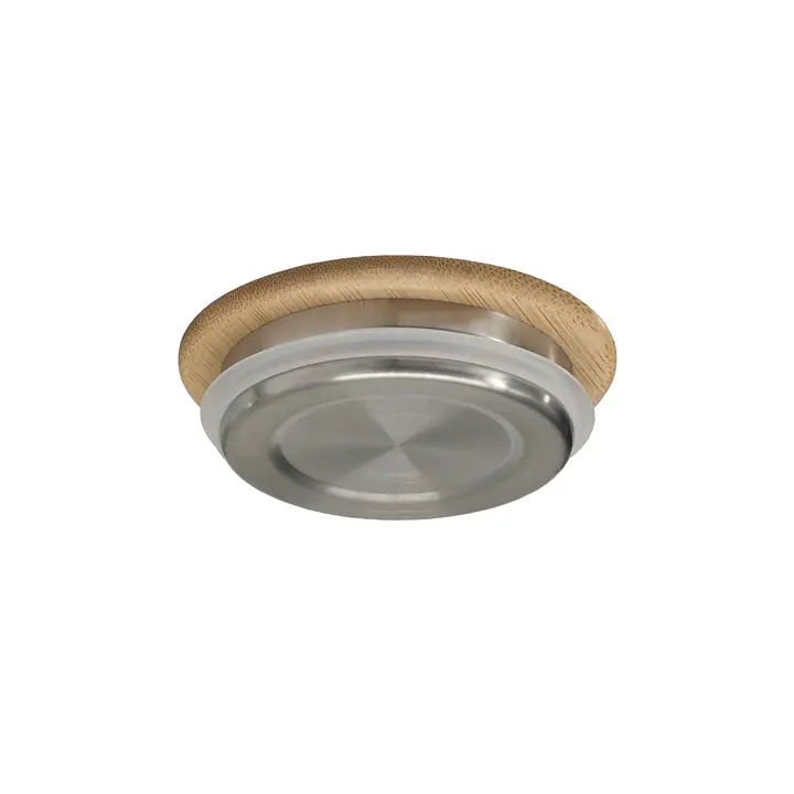 ecotanka Bamboo & Stainless Steel Lid (BSL-02), eco-friendly replacement lid with natural bamboo top and 100% premium 304 stainless steel base, BPA-free, LFGB silicone seal, compatible with UrbanGo Cup.