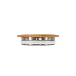 ecotanka Bamboo & Stainless Steel Lid (BSL-02), eco-friendly replacement lid with natural bamboo top and 100% premium 304 stainless steel base, BPA-free, LFGB silicone seal, compatible with UrbanGo Cup.