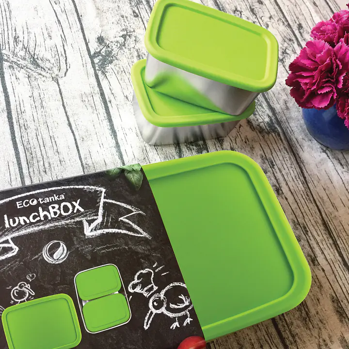 2.0L Stainless Steel foodBOX with 2 Lids [CLEARANCE] - Master
