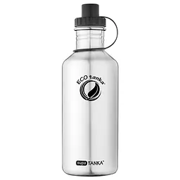ecotanka 1.2L supaTANKA single-wall stainless steel water bottle, lightweight and coating-free with laser-printed logo, featuring durable sports lid with triple-seal leak-proof design and sipper function, BPA-free and reusable.