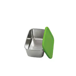 ecotanka 650ml stainless steel pocketBOX with air-tight BPA-free LFGB and FDA standard silicone lid, compact and durable reusable food container, dishwasher safe, keeps food fresh longer, eco-friendly.