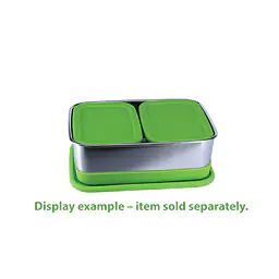ecotanka 2.0L stainless steel foodBOX fitting 2 of 650ml stainless steel pocketBOX with air-tight BPA-free LFGB and FDA standard silicone lid, compact and durable reusable food container, dishwasher safe.