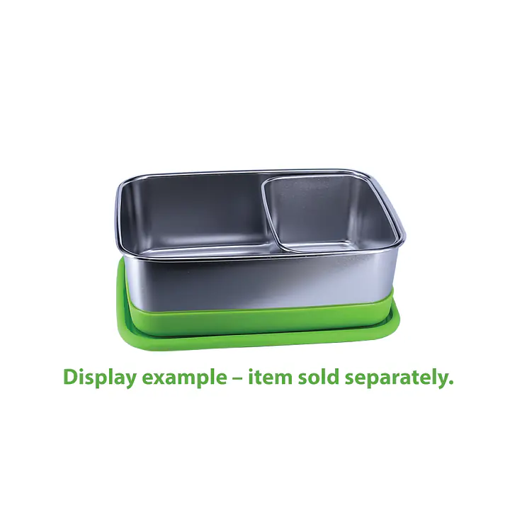 ecotanka 650ml stainless steel pocketBOX with air-tight BPA-free LFGB and FDA standard silicone lid, compact and durable reusable food container, dishwasher safe, keeps food fresh longer, eco-friendly.