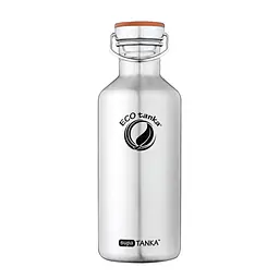 ecotanka 1.2L supaTANKA single-wall stainless steel water bottle with eco-friendly stainless steel bamboo lid (SSB), featuring natural bamboo top and stainless steel base, BPA-free and reusable.
