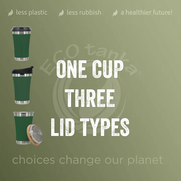  ecotanka 350ml UrbanGo Cup with multiple lid options