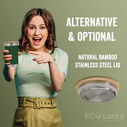 ecotanka 350ml UrbanGo Cup with Push-On PP Lid, vacuum insulated stainless steel cup with a sleek comfortable grip designed for active urban lifestyles, featuring durable BPA-free push-on lid interchangeable with most single-use takeaway paper cup lids, keeps drinks hot or cold for hours, reusable.