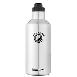 ecotanka 1.2L thermoTANKA double-wall vacuum insulated stainless steel bottle with durable ScrewTOP lid, interchangeable with most supermarket soda bottle caps, BPA-free and reusable.